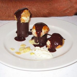 Chocolate profiteroles