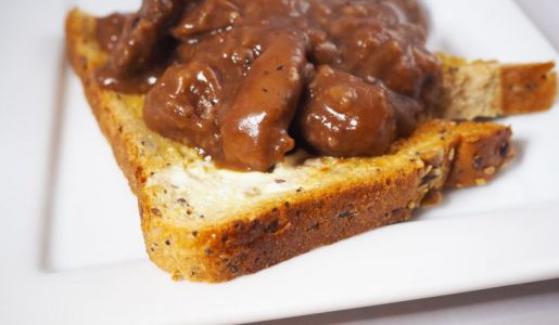 Devilled kidneys served on buttery toast